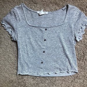 Caution To The Wind Striped Crop Top